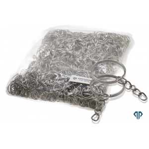 Κρίκοι κλειδιών 25χιλ. από στρογγυλό σύρμα, με αλυσίδα,ασημί, (συσκευασία 1000 τεμ) 06-krikoi-kleidiwn-xondriki